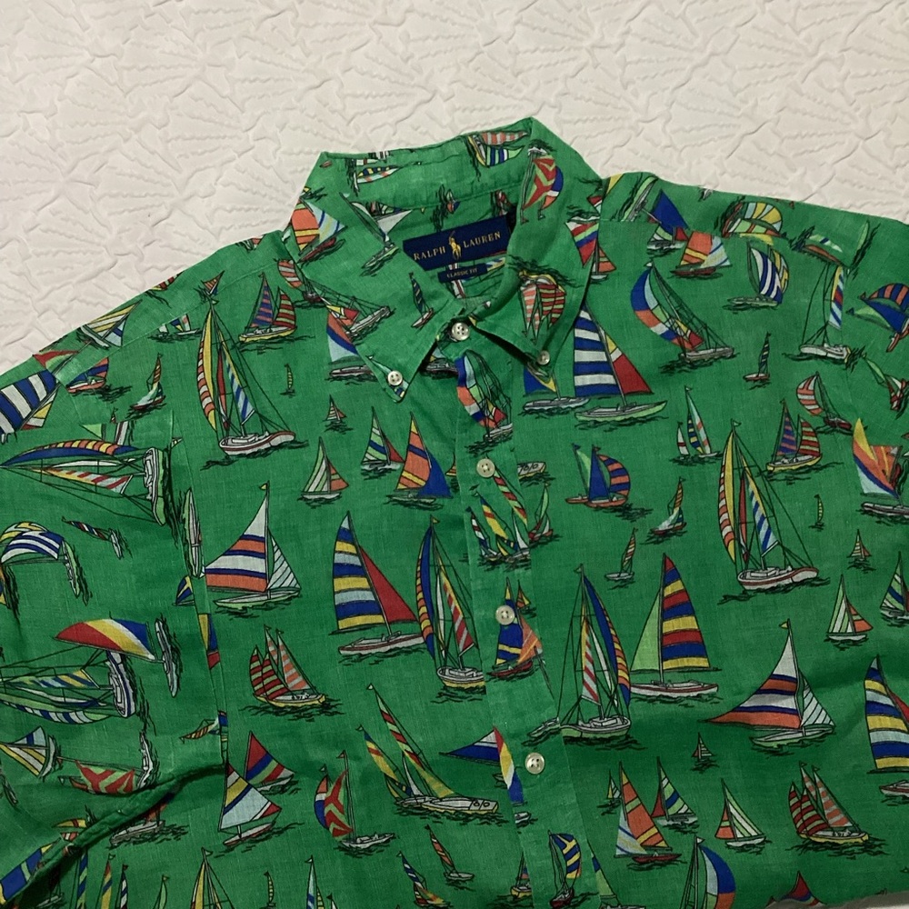 Ralph Lauren Linen Sailboat Print Shirt